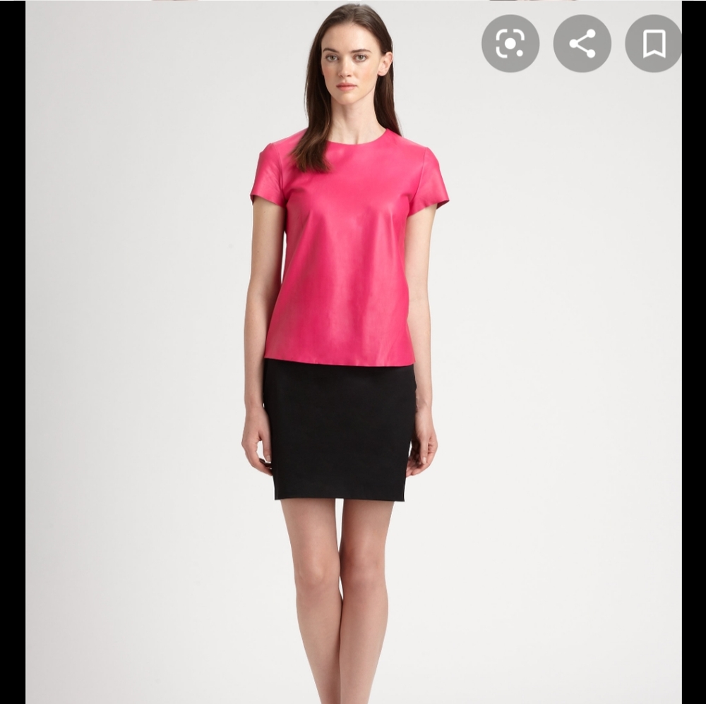 Ralph Lauren black label Rowena lamb leather top - Picture 2 of 10